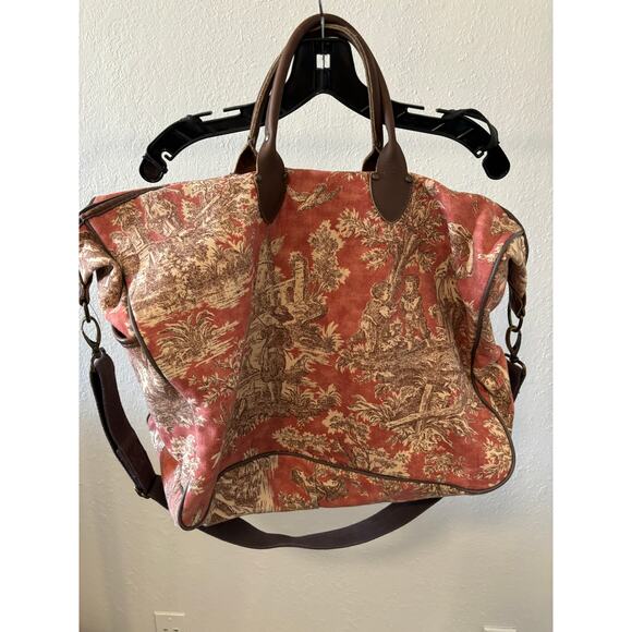 VTG Accessories Unlimited Travel Duffel Bag Tote Cosmetic Case Tapestry Leather - Picture 2 of 9